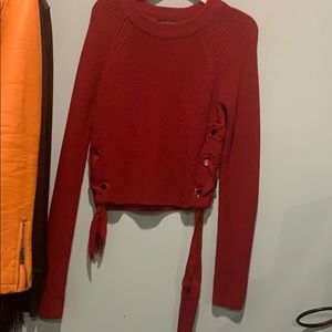 Topshop Holiday Criss Cross Sweater